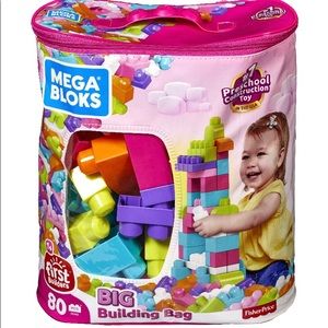 NEW! Megablocks 80pc Block Set Pink
